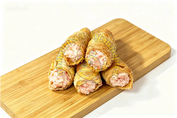Мини трубочки с крабовой пастой